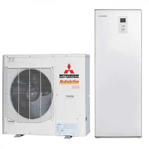 Термопомпа въздух-вода Mitsubishi Heavy Hydrolution All-in-one HMA 100-S/ FDCW100VNX-A, Сплит, 10 kW, отопление, охлаждане и БГВ