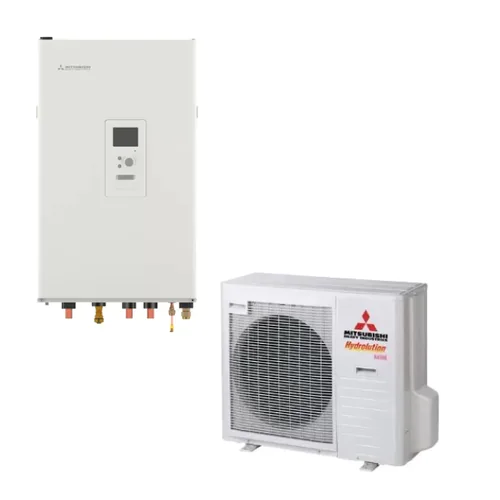 Термопомпа въздух-вода Mitsubishi Heavy Hydrolution HMS100-W/FDCW71VNX-W , 8 kW, отопление, охлаждане и БГВ | Nicemag