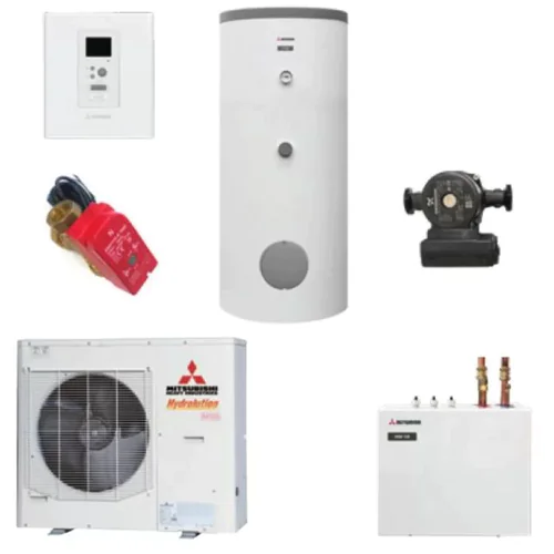 Термопомпа въздух-вода, пълен комплект Mitsubishi Heavy Hydrolution All-in-one HSB100-W/FDCW100VNX-A, Сплит, 10 kW, отопление, охлаждане и БГВ