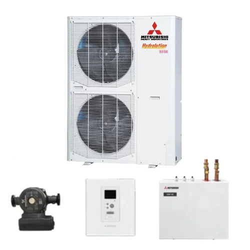 Термопомпа въздух-вода Mitsubishi Heavy Hydrolution HSB140/FDCW140VNX-A, 16 kW, отопление, охлаждане и БГВ