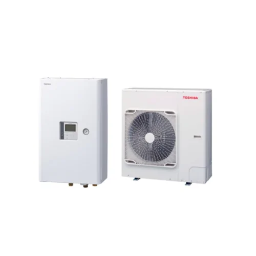 Термопомпа въздух-вода Toshiba Estia HWT-1101XWHM6W-E/HWT-801HW-E, Сплит, 8 kW, отопление, охлаждане и БГВ