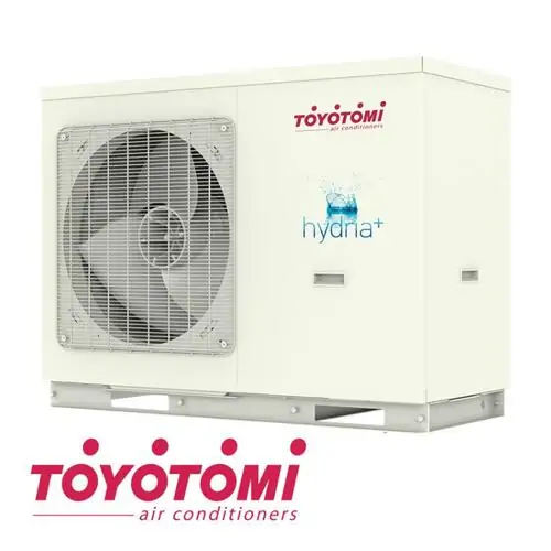 Термопомпа въздух-вода TOYOTOMI hydria+ THMU R32BWP12/1, Моноблок, 12 kW, отопление, охлаждане и БГВ